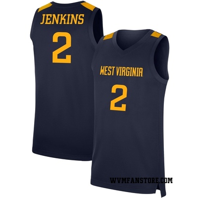 Men's Amir Jenkins West Virginia Mountaineers Replica Basketball Jersey - Navy