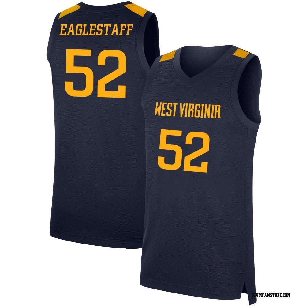 Men's Treysen Eaglestaff West Virginia Mountaineers Replica Basketball Jersey - Navy