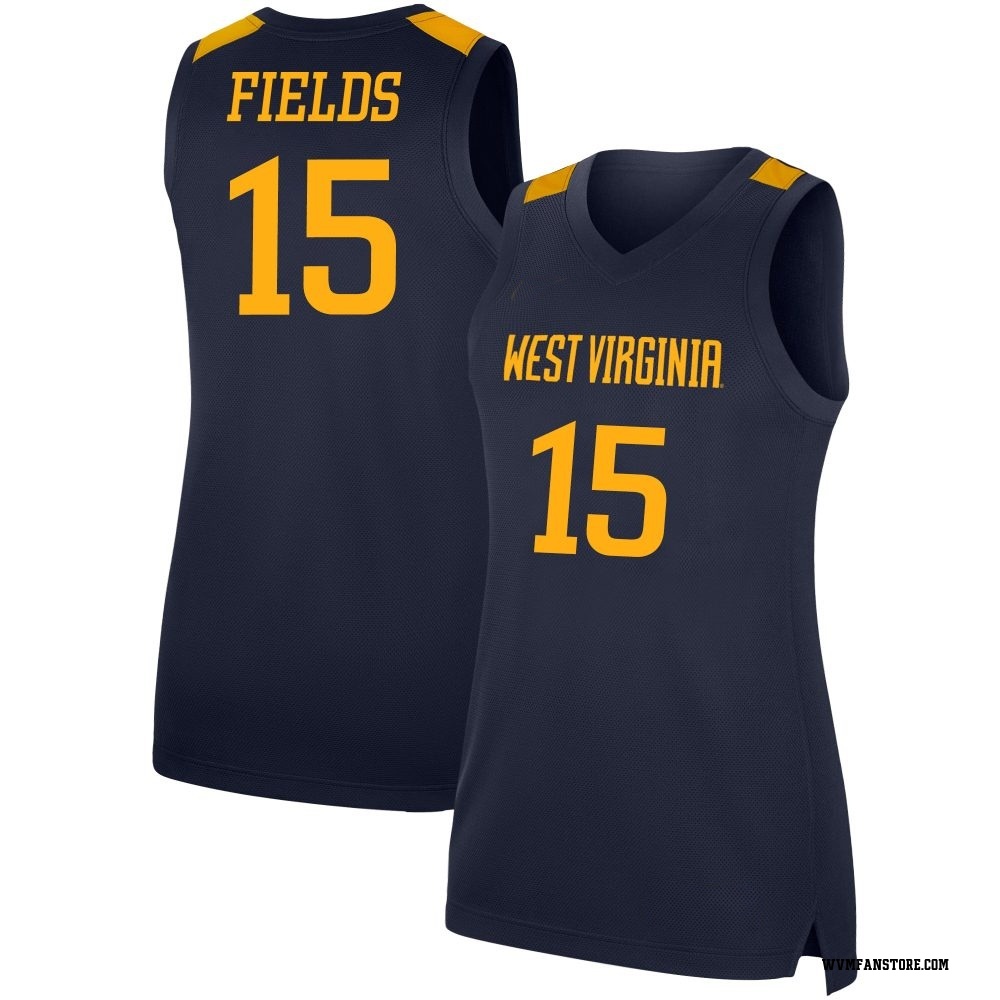 Women's Jackson Fields West Virginia Mountaineers Replica Basketball Jersey - Navy