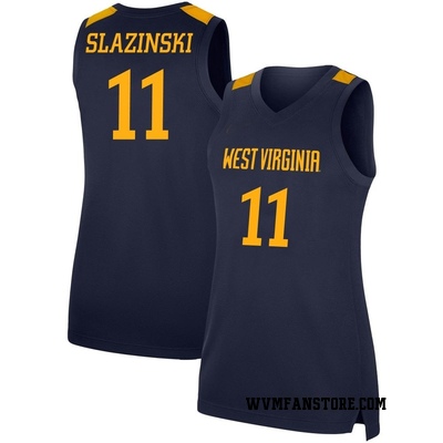 Women's Quinn Slazinski West Virginia Mountaineers Replica Basketball Jersey - Navy