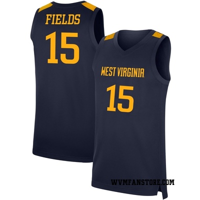 Youth Jackson Fields West Virginia Mountaineers Replica Basketball Jersey - Navy